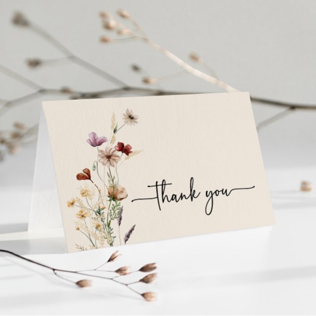 Tarjeta de agradecimiento floral boho (Boho Floral Thank You Card
)