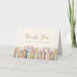 Tarjeta De Agradecimiento Floral Boho Books