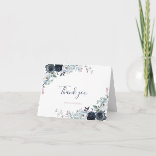 Tarjeta de agradecimiento floral boho de acuarela