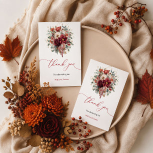 Tarjeta de agradecimiento floral boho de color nar