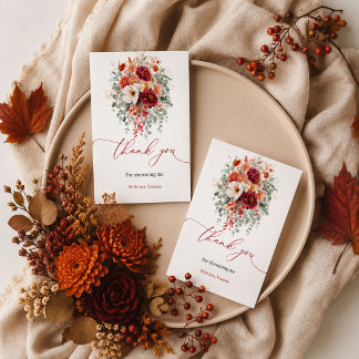 Tarjeta de agradecimiento floral boho de eucalipto