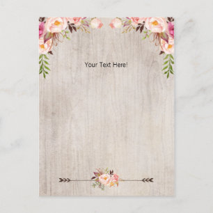 Tarjeta de agradecimiento floral boho para baby sh