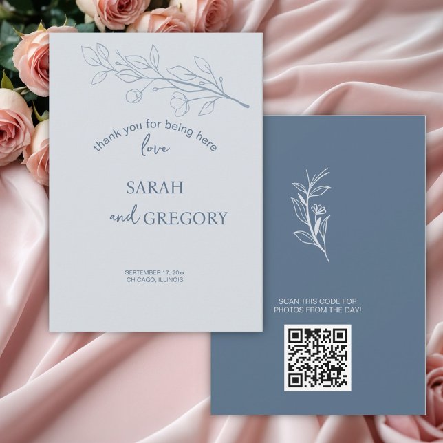 Tarjeta de agradecimiento floral boho simple (Subido por el creador)