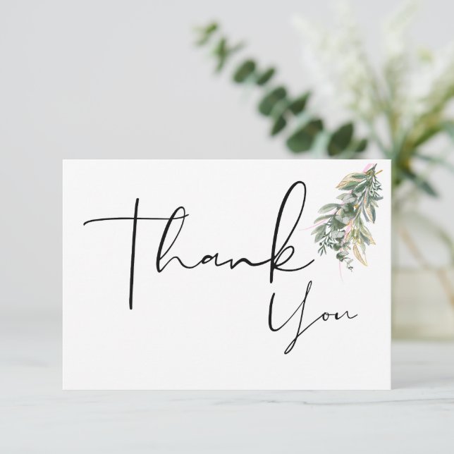 Tarjeta De Agradecimiento Floral Boho Thank You Cards (Anverso de pie)