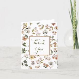 Tarjeta De Agradecimiento Floral Boho Watercolor Baby Shower Gracias