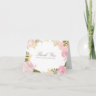 Tarjeta de agradecimiento floral botánica