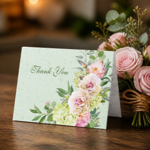 Tarjeta de agradecimiento floral botánica bonita