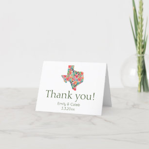 Tarjeta De Agradecimiento Floral Botánica Brillante de Texas