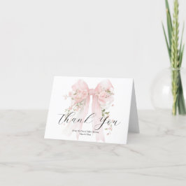 Tarjeta De Agradecimiento Floral Bow Elegant Flower Girl Baby Shower