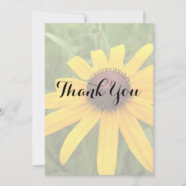 Tarjeta De Agradecimiento Floral Bridal Shower Single Rudbeckia Photo Person (Anverso)