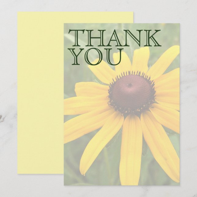 Tarjeta De Agradecimiento Floral Bridal Shower Single Rudbeckia Photo Person (Anverso / Reverso)