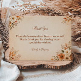 Tarjeta De Agradecimiento Floral Cálido de Otoño
