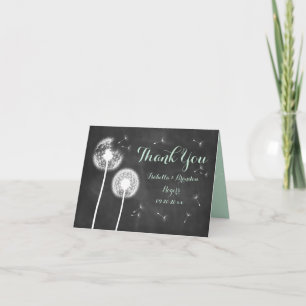 Tarjeta de agradecimiento Floral Chalkboard (menta