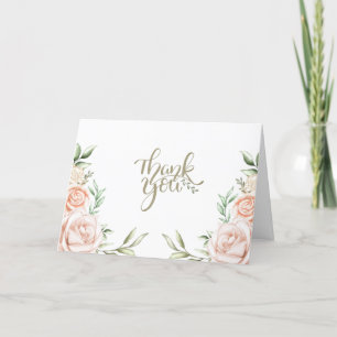 Tarjeta De Agradecimiento Floral color de agua rosa gracias