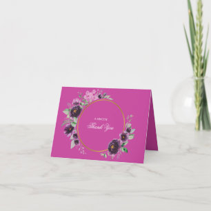 Tarjeta de agradecimiento floral colorida moderna