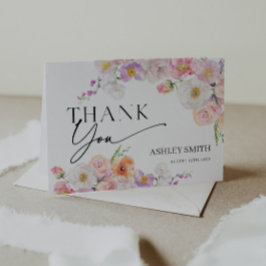 Tarjeta De Agradecimiento Floral Colorido