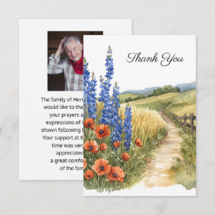 Tarjeta De Agradecimiento Floral Countryside Funeral Foto Gracias