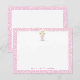 Tarjeta De Agradecimiento Floral Daises Mason Jar Vase Girly Stationery