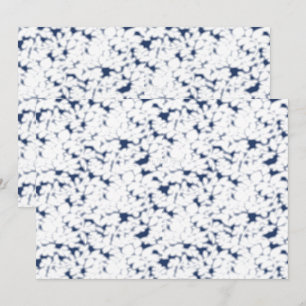 Tarjeta de agradecimiento floral de acuarela azul
