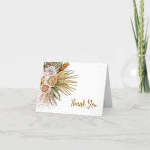 Tarjeta de agradecimiento floral de acuarela boho