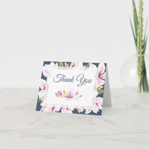 Tarjeta de agradecimiento floral de acuarela de ma
