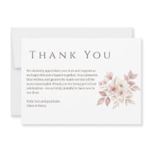 Tarjeta de agradecimiento floral de acuarela rosa 