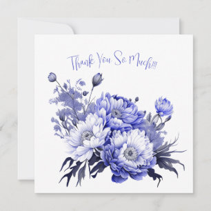 Tarjeta de agradecimiento floral de acuarela simpl
