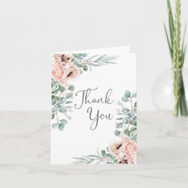 Tarjeta De Agradecimiento Floral de acuarela suave pastel gracias