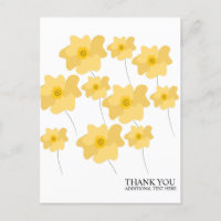 Tarjeta de agradecimiento floral de amapola amaril