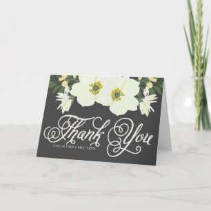 Tarjeta de agradecimiento floral de anémonas bonit