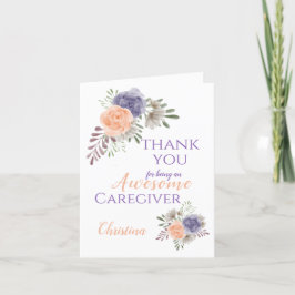 Tarjeta De Agradecimiento Floral de apreciación del cuidador personalizada
