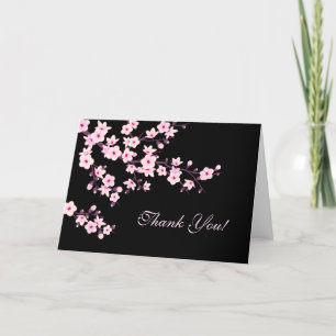 Tarjeta De Agradecimiento Floral de cerezos gracias