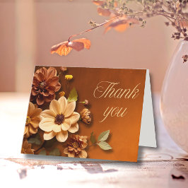 Tarjeta de agradecimiento Floral de Cobre Dahlia d