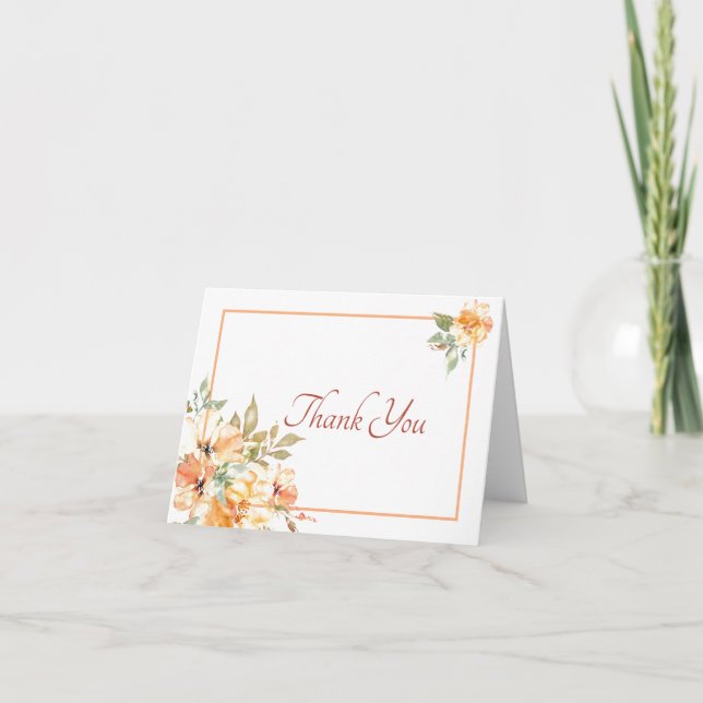 Tarjeta de agradecimiento floral de color amarillo (Anverso)