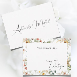 Tarjeta de agradecimiento floral de color bonito