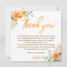 Tarjeta de agradecimiento Floral de color de agua