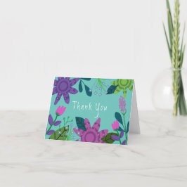 Tarjeta De Agradecimiento Floral de colores vivos