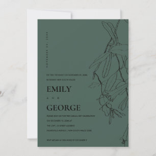TARJETA DE AGRADECIMIENTO FLORAL DE DIBUJO DE LÍNEA VERDE, ATACAMOS EL KNOT