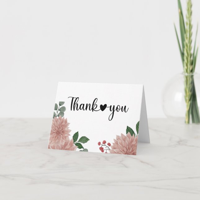 Tarjeta De Agradecimiento Floral de Eucalipto Acuarela (Anverso)