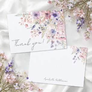 Tarjeta De Agradecimiento Floral de Flor Silvestre