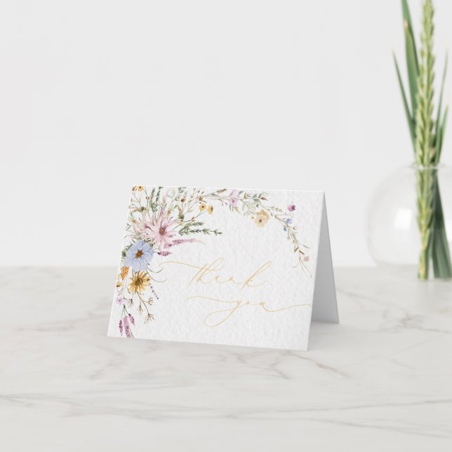 Tarjeta de agradecimiento floral de flores silvest (Anverso)