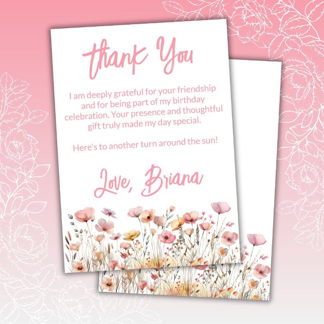 Tarjeta de agradecimiento floral de flores silvest (Subido por el creador)