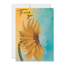 Tarjeta de agradecimiento floral de girasol 