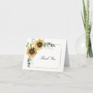 Tarjeta De Agradecimiento Floral de girasol 16º cumpleaños