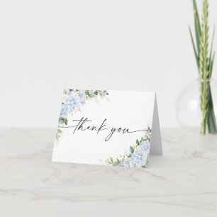 Tarjeta de agradecimiento floral de Hortensia Azul