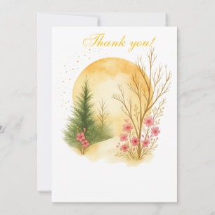 Tarjeta de agradecimiento floral de invierno de Lu