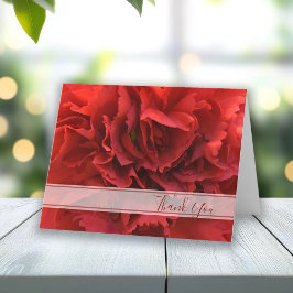Tarjeta De Agradecimiento Floral de la Carnación Roja Gracias