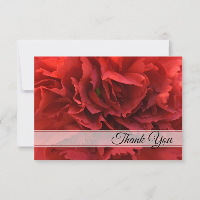 Tarjeta De Agradecimiento Floral de la Carnación Roja Gracias por su solidar (Anverso)