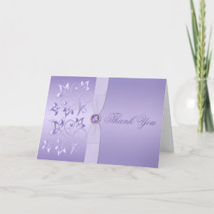 Tarjeta de agradecimiento floral de lavanda con jo