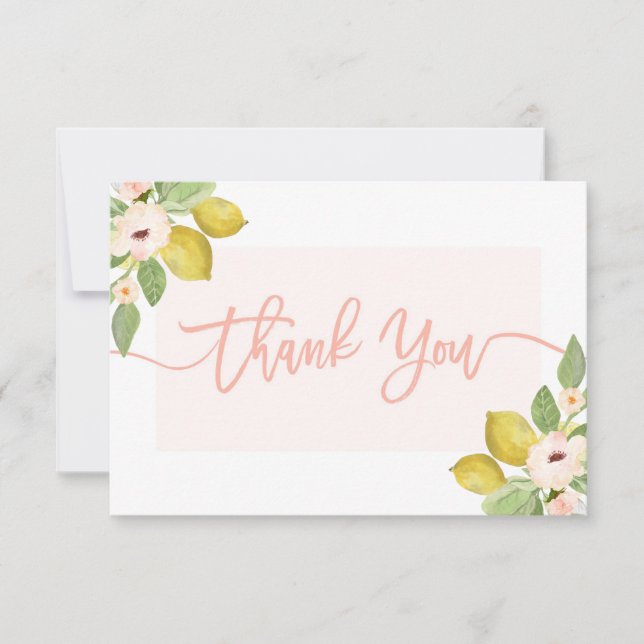 Tarjeta de agradecimiento floral de Lemons (Anverso)